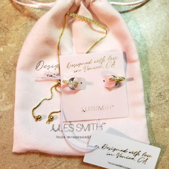 JULES SMITH 14K Gold Plated Daisy Chain Bracelet w/Huggie Hoop Earrings Set - Picture 5 of 14